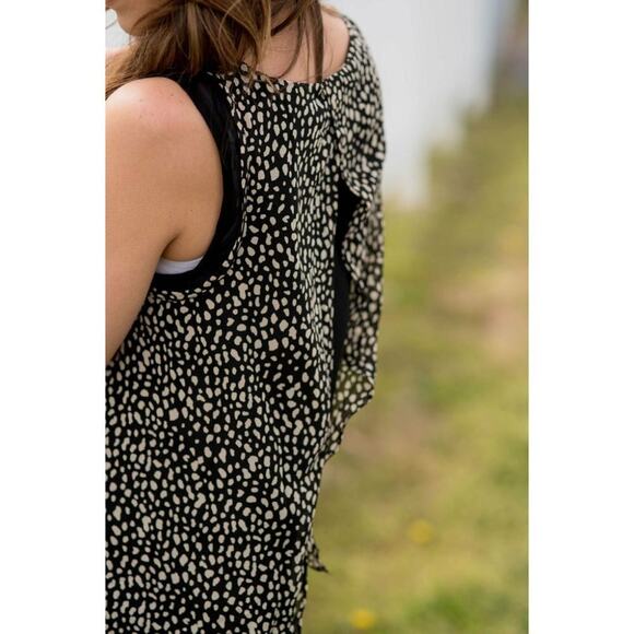 ♥ 538 ♥ (S) Chiffon Speckled Layered Blouse Tank - Picture 5 of 5